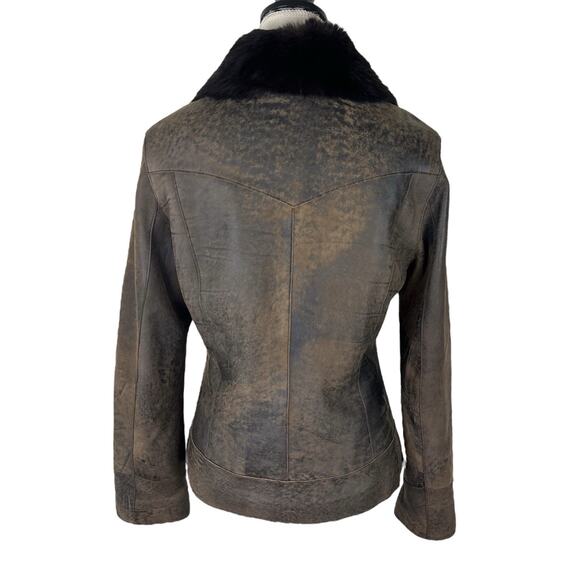 Reilly Olmes Collection Leather Jacket Detachable Fur Lining Size Medium - Picture 4 of 10